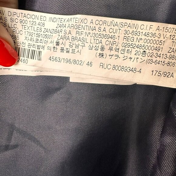 ZARA Men’s Grey Blue Plaint Suit Blazer Relaxed‎ Fit  Jacket 36 - Picture 11 of 12